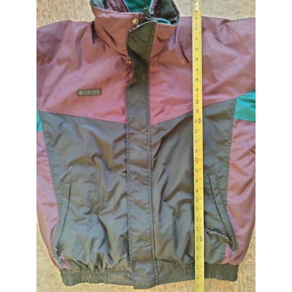 Columbia Coat Men's Large 1990s 2 in 1 Jacket Double Zip radial sleeve fleece - Picture 3 of 12